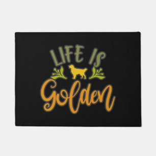 Het leven is Golden. Ontwerp voor Golden Retriever Deurmat