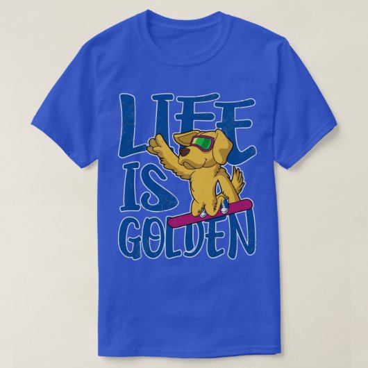 Het leven is Golden Retriever Dog Snowboard T-shirt (Design voorkant)