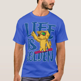 Het leven is Golden Retriever Dog Snowboard T-shirt