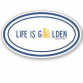 Het leven is Golden Vinyl Sticker (Voorkant)