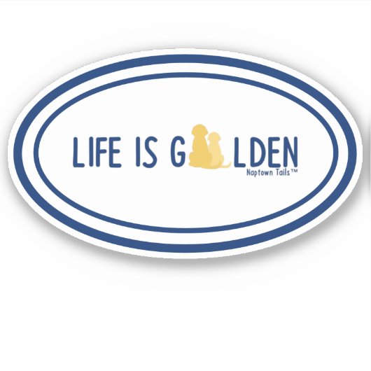 Het leven is Golden Vinyl Sticker (Voorkant)