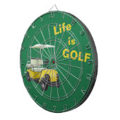 Het leven is Golf Cart Green Yellow Dartboard Dartbord (Voorkant Rechts)