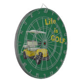 Het leven is Golf Cart Green Yellow Dartboard Dartbord (Voorkant Links)