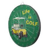Het leven is Golf Cart Green Yellow Dartboard Dartbord (Voorkant Rechts)