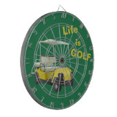 Het leven is Golf Cart Green Yellow Dartboard Dartbord (Voorkant Links)