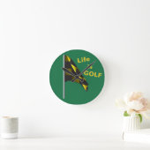 Het leven is Golf Flag Green Yellow Clock Ronde Klok (Huis)