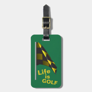 Het leven is Golf Flag Personalized Bag Label Bagagelabel