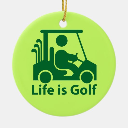 Het leven is Golf Golfer Golf Cart Green Ornament (Voorkant)