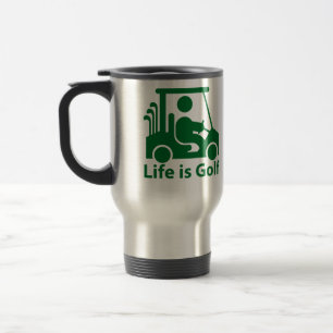 Het leven is Golf Golfer Golf Cart Green Travel Mu Reisbeker