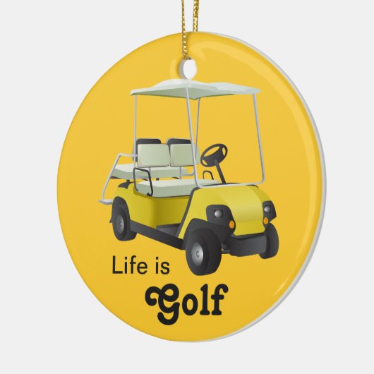 Het leven is Golf Golfer Golf Cart Yellow Ornament (Links)