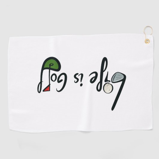 Het leven is Golf - Grappig Golf Lover Quote Desig Golfhanddoek (Horizontaal)