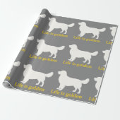 Het leven is goud met een retriever cadeaupapier (Uitgerold)