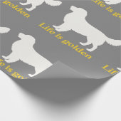 Het leven is goud met een retriever cadeaupapier (Hoek)