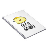 Het leven is Gouda Funny Positief op de kaasdeeg Notitieboek (Rechterzijde)