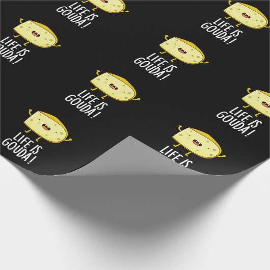Het leven is Gouda Funny Positieve kaak un Dark BG Cadeaupapier (Hoek)