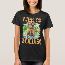 Het leven is Gouden, Leuke Gouden Retriever Beach  T-shirt