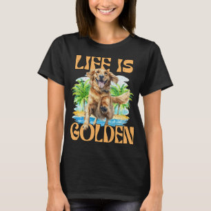 Het leven is Gouden, Leuke Gouden Retriever Beach  T-shirt