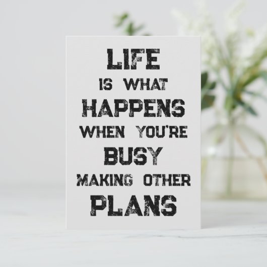 Het leven is... Grappig Motivatie citaat Kaart (Staand voorkant)