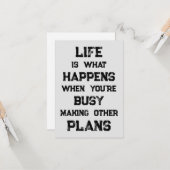 Het leven is... Grappig Motivatie citaat Kaart (Voorkant / Achterkant in situ)