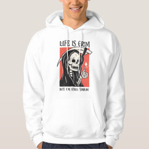 Het leven is grimmig grappig maaier grappige sarca hoodie
