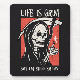 Het leven is grimmig grappig maaier grappige sarca muismat