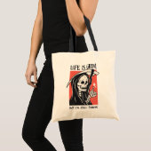 Het leven is grimmig grappig maaier grappige sarca tote bag (Voorkant (product))