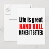 HET LEVEN IS GROTE HAND BALL MAAKT HET BETER BRIEFKAART (Voorkant / Achterkant)