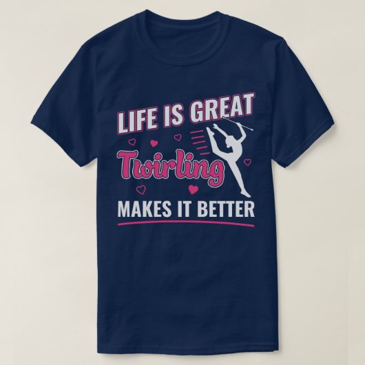 Het leven is Grote Kronkel maakt het Beter Majoret T-shirt (Design voorkant)