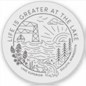 Het leven is groter aan het meer - zwart sticker (Voorkant)