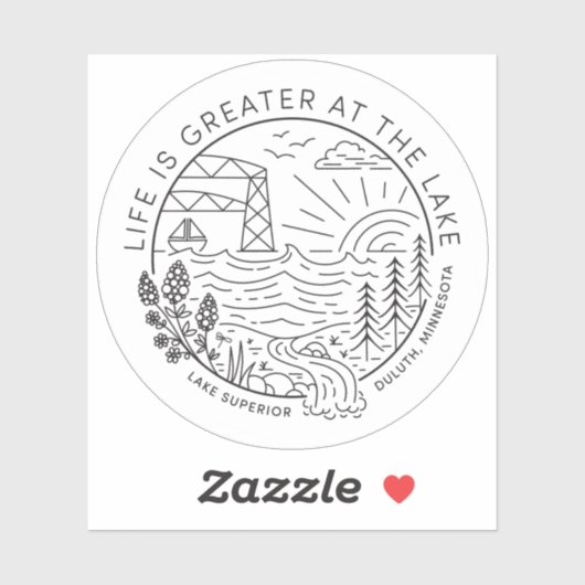 Het leven is groter aan het meer - zwart sticker (Vel)