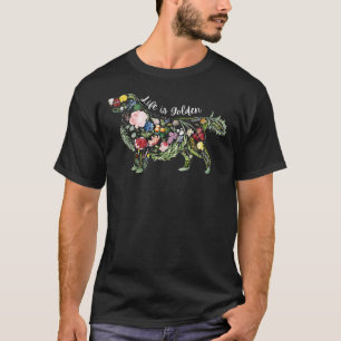 Het leven is gulden botanische bloem t-shirt