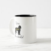 Het leven is gulden met een Mok van een donkere ko (Voorkant links)