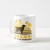 Het leven is gulden met een wederverkoper koffiemok (Voorkant links)