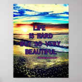 "Het leven is hard" citaat van Abraham Lincoln Poster (Voorkant)