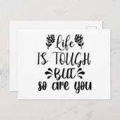 Het leven is hard, maar jij ook. briefkaart (Voorkant / Achterkant)