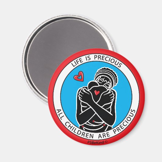 Het leven is heerlijk 3 Red_3-inch Round Magnet (Voorkant / Achterkant)