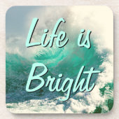 Het leven is helder met Ocean Waves Bier Onderzetter (Voorkant)