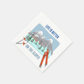 Het leven is helling op de pistes skipartij servet (Hoek)