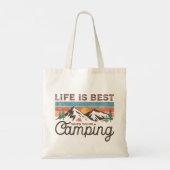 Het leven is het beste als je kampeert inspiratie tote bag (Achterkant)