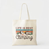 Het leven is het beste als je kampeert inspiratie tote bag (Voorkant)