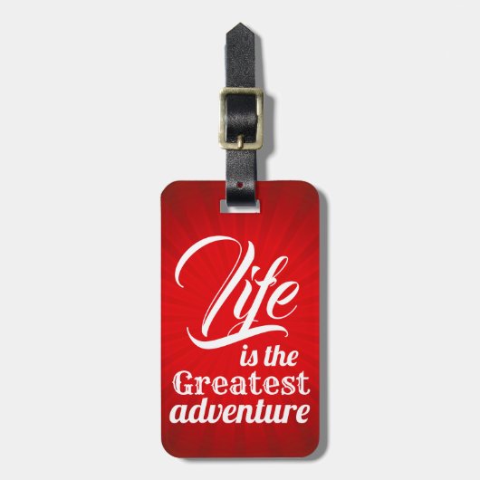 Het leven is het grootste avontuur bagagelabel (Voorkant verticaal)