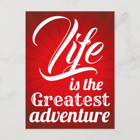 Het leven is het grootste avontuur briefkaart (Voorkant)