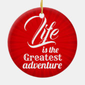 Het leven is het grootste avontuur keramisch ornament (Achterkant)