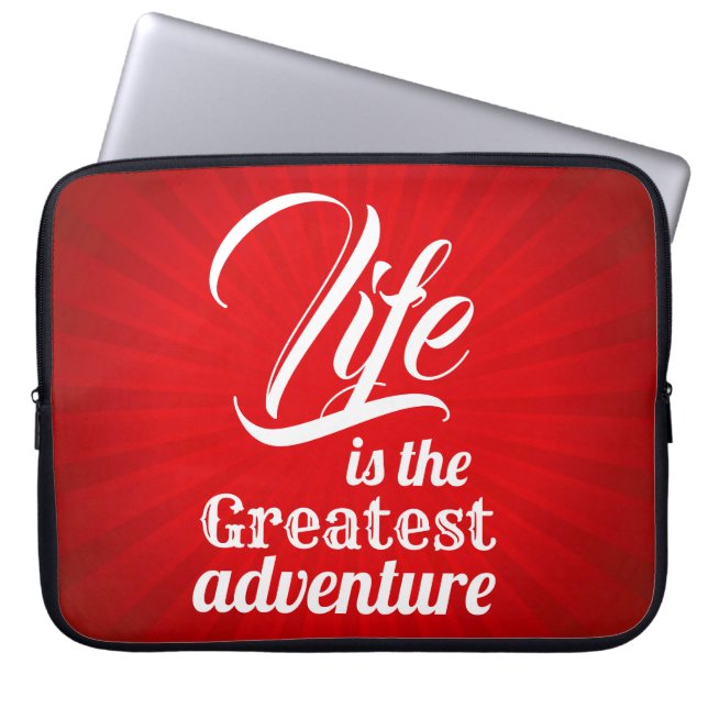 Het leven is het grootste avontuur laptop sleeve (Voorkant)