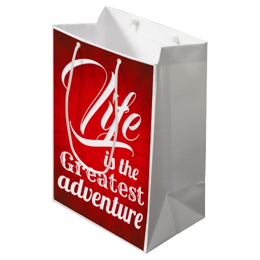 Het leven is het grootste avontuur medium cadeauzakje (Voorkant Gekanteld)
