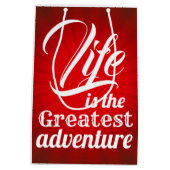 Het leven is het grootste avontuur medium cadeauzakje (Achterkant)