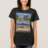 Het leven is het grote Caribische strand op de Maa T-shirt (Voorkant)