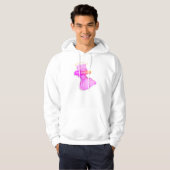 Het leven is het minimale  stijl retro roze hoodie (Voorkant volledig)