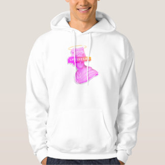 Het leven is het minimale stijl retro roze hoodie