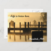 Het leven is hier beter. Meredith, NH Briefkaart (Voorkant / Achterkant)